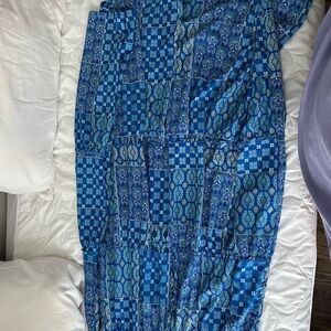 Blue Patterned Maxi skirt